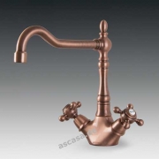 SMEG MIR8RA Spltisch-Einlochmischer, Kupfer-Antik-Design, Hhe 26,0 cm