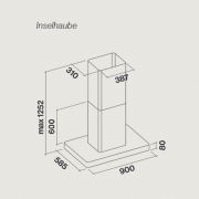 Falmec Stilo NRS Inselhaube 90 cm, Front weiss, mit 5 Jahren Garantie