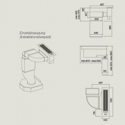 Falmec Piano Tischlfter, Einzelabsaugung, Abluft/Umluft, Edelstahl. Muldenlfter mit 5 Jahren Garantie