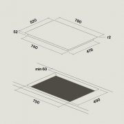 Falmec Induktionskochfeld, 78 cm, mit 5 Jahren Garantie!