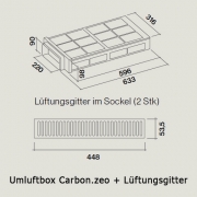 Falmec Umluftbox Carbon.Zeo Piano incl. Lftungsgitter, 101648
