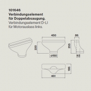 Falmec Verbindungselement, Doppelabsaugung links, 101646