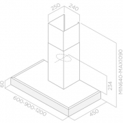 Elica Spot Plus IX/A/60 Wandhaube Edelstahl, PRF0097374. Mit 5 Jahren Garantie!