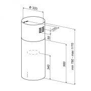 best Lampedusa ASC XS, Inselhaube, 32 cm, EEK: C, 077F2010A, BHS56650XA, mit 5 Jahren Garantie!