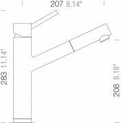 Schock Altos, Zugauslauf, Edelstahl massiv, Hochdruck, 529120 EDM