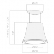 Elica Audrey Rock F/50 Inselhaube schwarz, PRF0098366