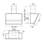 best Kite Touch Small HF 55 wei Wandhaube, 55 cm, EEK: A, 07F20403A, BHC54751WA, mit 5 Jahren Garantie!