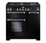 Falcon Kitchener 90, Range Cooker, Gaskochfeld, 90 cm, Farbe Gloss Black, mit 5 Jahren Garantie!