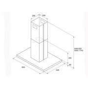 Elica Spot Plus Island IX/A/90 Inselhaube Edelstahl, PRF0097375
