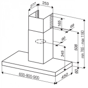best Zeta HF schwarz 90, Wandhaube, 90 cm, 07PA3056, BHC94750BA