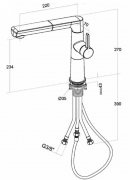 Villeroy & Boch Armatur Sorano Sky Shower, Edelstahl massiv, Zugauslauf, 926900LC