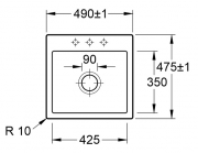 Villeroy & Boch Subway 50 S flat, Farbe 26 Midnight, Premiumline