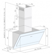 Silverline Indira IDW 683 W Wandhaube, 60 cm Weiss/Weissglas. Mit 5 Jahren Garantie!
