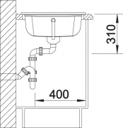Blanco Idessa 45 S Keramik Becken rechts, Farbe magnolia glnzend, 519602