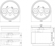 Rieber waterstation round Insel 1000, Edelstahl, 1021004