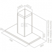 Elica Galaxy BLIX/A/80 Wandhaube, Edelstahl, Glas schwarz, PRF0008948A. Mit 5 Jahren Garantie!
