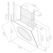 Elica Om Air BL/F/75  Wandhaube schwarz, PRF0094744