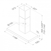 Novy Proline Wandhaube 7211, Edelstahl, 90cm, mit 5 Jahren Garantie