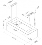 Novy Zen 7520, Inselhaube, Dekor wei, mit 5 Jahren Garantie