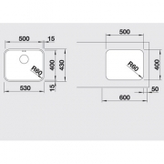 Blanco Supra Underline Unterbausple 500-U, 518205