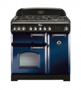 Falcon Classic Deluxe 90, Range Cooker, Gaskochfeld, 90 cm, Farbe Regal Blue, mit 5 Jahren Garantie!