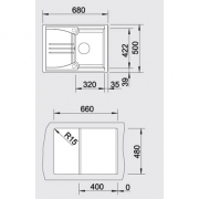 Blanco Enos 40 S Silgranit PuraDur, Farbe alumetallic, 513800