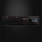 SMEG SFP6604NXE, Einbaubackofen, schwarz, Profilleisten Edelstahl, EEK: A+, mit 5 Jahren Garantie!