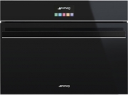 SMEG SF4604VCNX1, Kompakt-Dampfbackofen, schwarz, Profilleisten Edelstahl, EEK: A+, mit 5 Jahren Garantie!