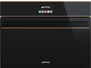 SMEG SF4604VCNR1, Kompakt-Dampfbackofen, schwarz, Profilleisten Kupfer, EEK: A+, mit 5 Jahren Garantie!