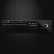 SMEG SF4604VCNR1, Kompakt-Dampfbackofen, schwarz, Profilleisten Kupfer, EEK: A+, mit 5 Jahren Garantie!