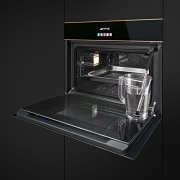 SMEG SF4604VCNR1, Kompakt-Dampfbackofen, schwarz, Profilleisten Kupfer, EEK: A+, mit 5 Jahren Garantie!