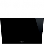 Smeg KSVV90NX Dekorwandhaube, kopffrei, Schwarz, Profilleisten Edelstahl, 90 cm, EEK:A, mit 5 Jahren Garantie!