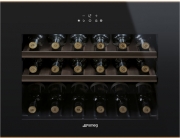 SMEG CVI618NR Weinkhler, Schwarz, Profilleisten Kupfer, 45 cm, EEK: A+, mit 5 Jahren Garantie!