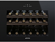 SMEG CVI618NXS Weinkhler, Schwarz, Profilleisten Edelstahl, 45 cm, EEK: A+, mit 5 Jahren Garantie!