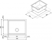 SMEG LFT50 Einbausple Flachrahmen, Edelstahl, 56 cm