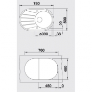Blanco Tamos 45 S Silgranit PuraDur, Farbe anthrazit, 521390