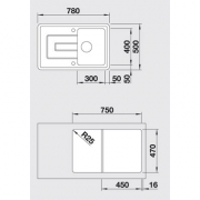 Blanco Tolon 45 S Keramiksple, Farbe kristallweiss, 520319