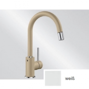 Blanco Mida-S Silgranit-Look, Armatur, Hochdruck Zugauslauf Schlauchbrause, Farbe alumetallic, 521456