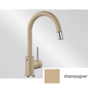 Blanco Mida-S Silgranit-Look, Armatur, Hochdruck Zugauslauf Schlauchbrause, Farbe alumetallic, 521456