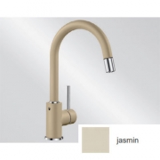 Blanco Mida-S Silgranit-Look, Armatur, Hochdruck Zugauslauf Schlauchbrause, Farbe champagner, 521459