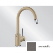 Blanco Mida-S Silgranit-Look, Armatur, Hochdruck Zugauslauf Schlauchbrause, Farbe cafe, 521461