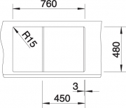 Blancometra 45 S Silgranit PuraDur 2, Farbe perlgrau, 520566