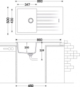 Naber Angola 100, Einbausple, granit metallico, 1106003