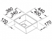 Blanco Zerox 340-U, Edelstahl Durinox, Steelart, InFino Ablauf, 521556