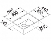 Blanco Zerox 500-U, Edelstahl Durinox, Steelart, InFino Ablauf, 521559