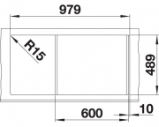 Blanco Axis III 6 S-IF Edition, Becken rechts, InFino Ablauf, 522106