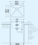 Naber Singoli 600, Unterbausple, granit colorado, 1106074