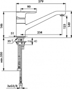 Ideal Standard CeraPlan 1, chrom, Niederdruck, 5024107