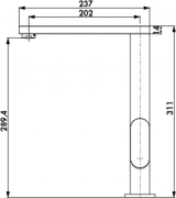 Linea Dritto, edelstahlfarbig, Hochdruck, 5011078