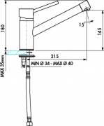 Linea Pepe 1, edelstahlfinish, Hochdruck, 5011247